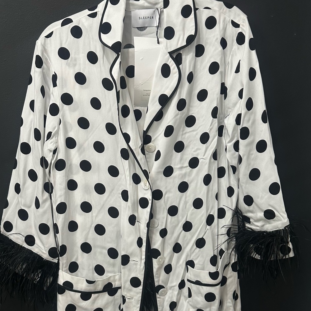 Sleeper Black and White Polka Dot set